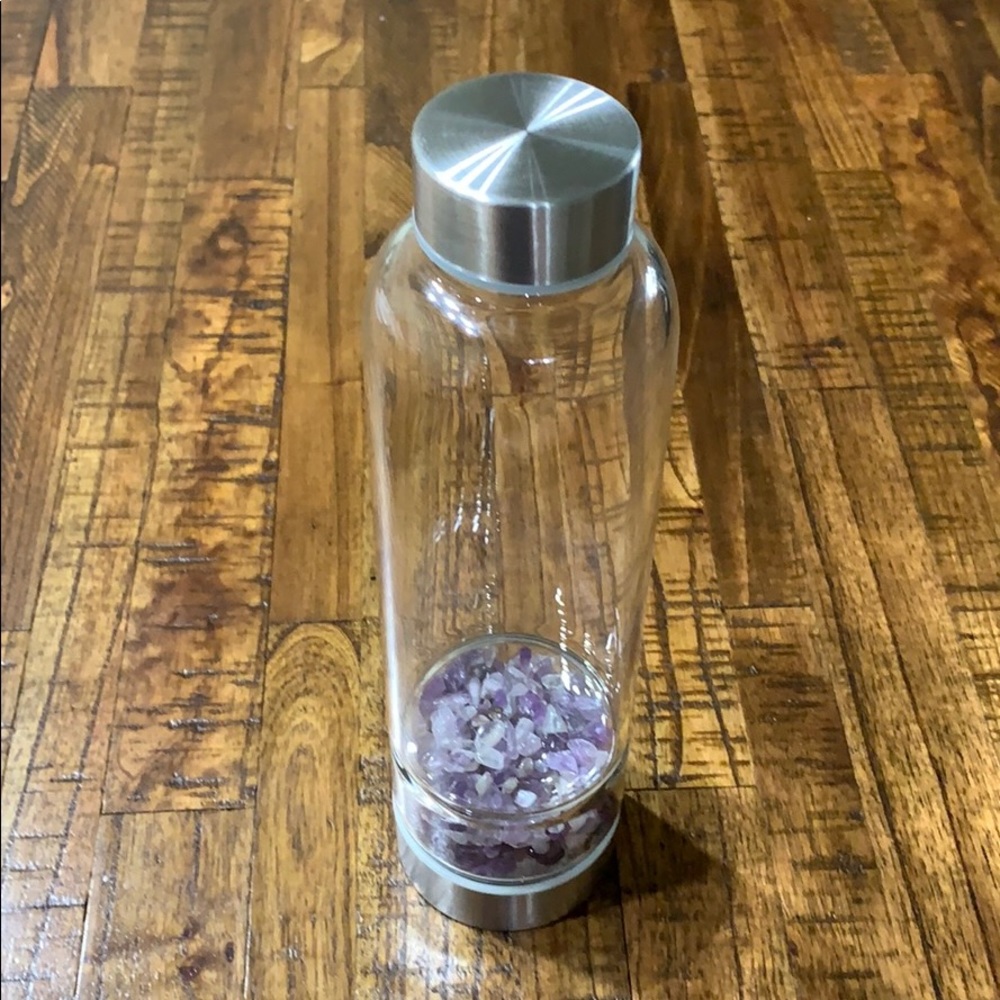 Amethyst Glass Water Bottle
